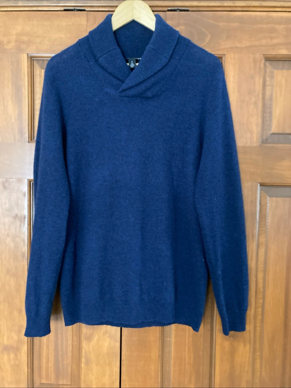 Autumn Cashmere Navy V-Neck Shawl Collar Sweater cashmere sweater Mens medium